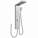 ROVATE Brushed Stainless Steel 4-Function LED Shower Tower